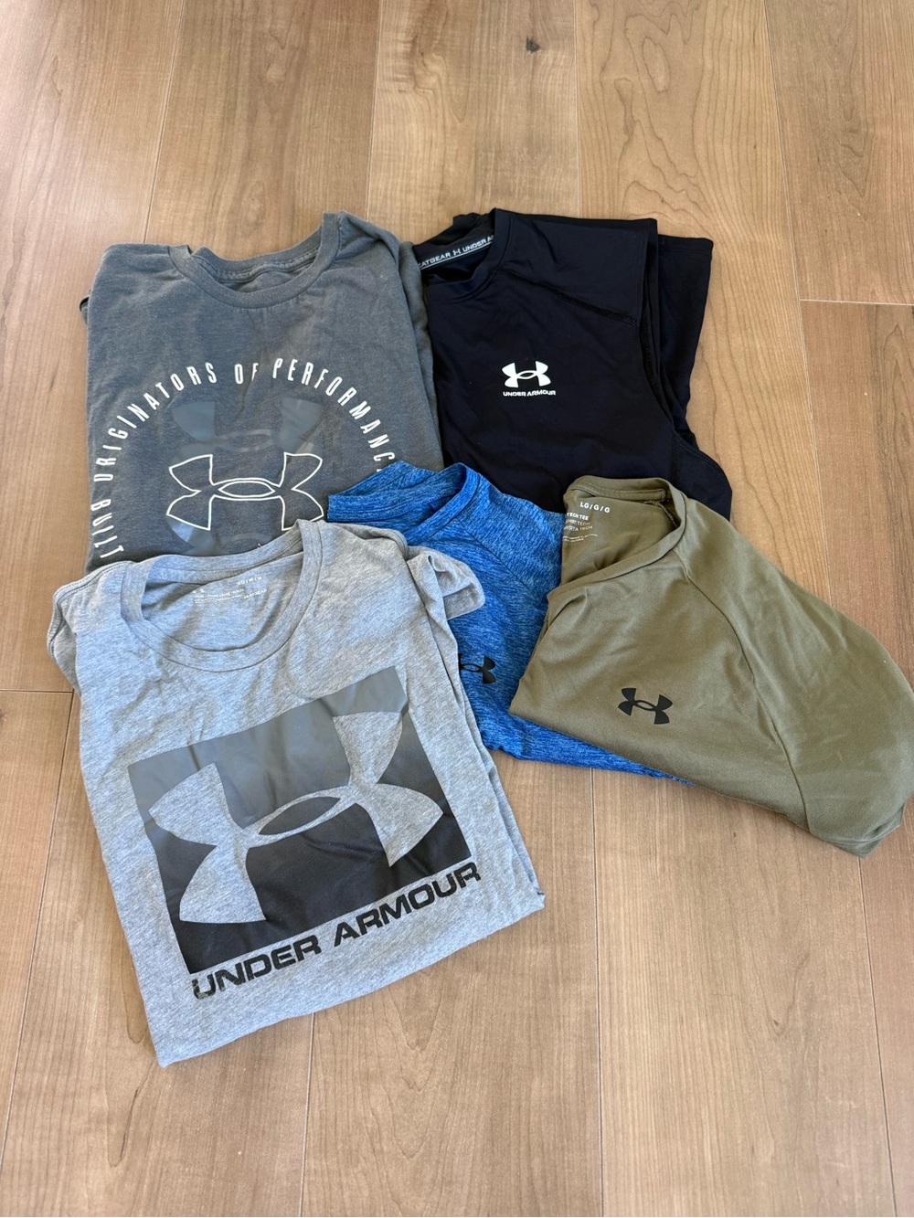 Under Armour Men's Performance Tops - Gray, Black, Blue, Olive